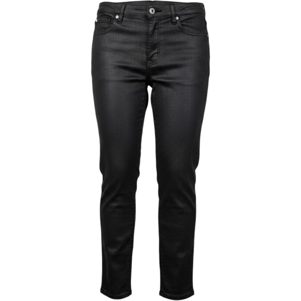 Kut from the Kloth Charlize Black Coated High Rise Cigarette Leg Pants 12